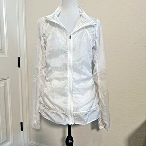 LULULEMON WHITE TRANSPARENT MESH LACE JACKET